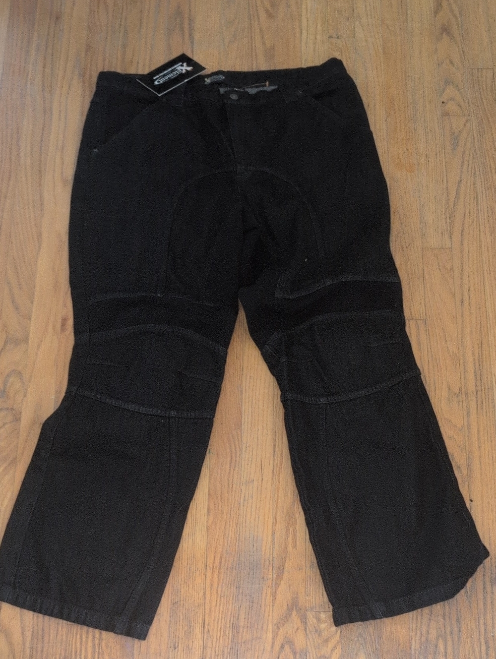 Men's Relaxed Black Jeans with Reinforced Panels